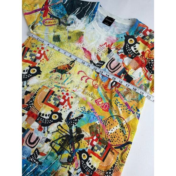 Inoah Size Large Abstract Art Dress Birds Contemporary Modernist Pop Art Granny - Picture 11 of 14